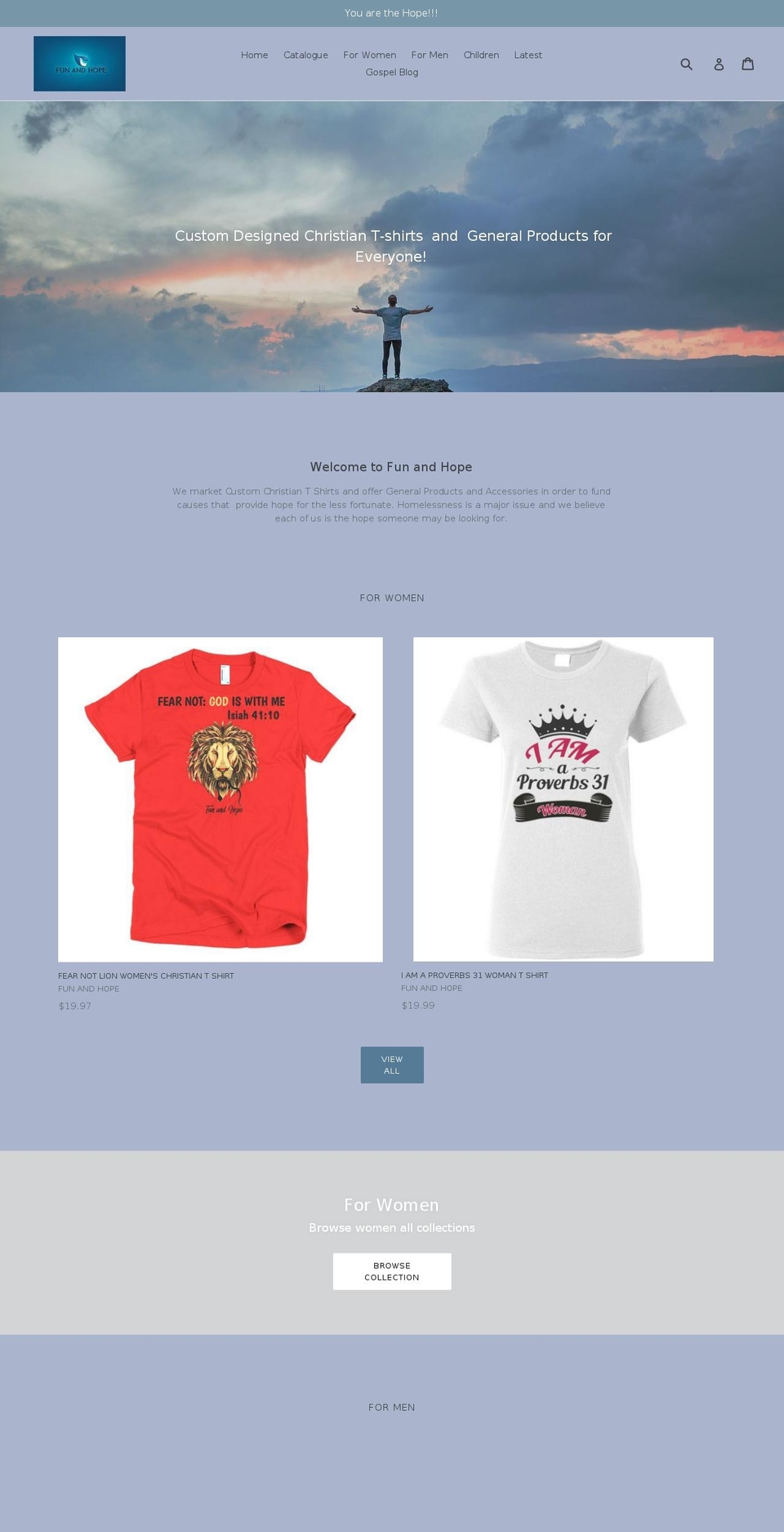 funandhope.com — Shopify storefront screenshot