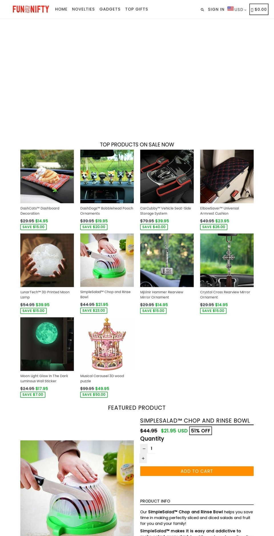 funandnifty.com — Shopify storefront screenshot