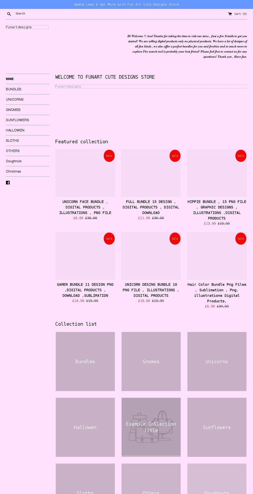 funartdesigns.com shopify website screenshot