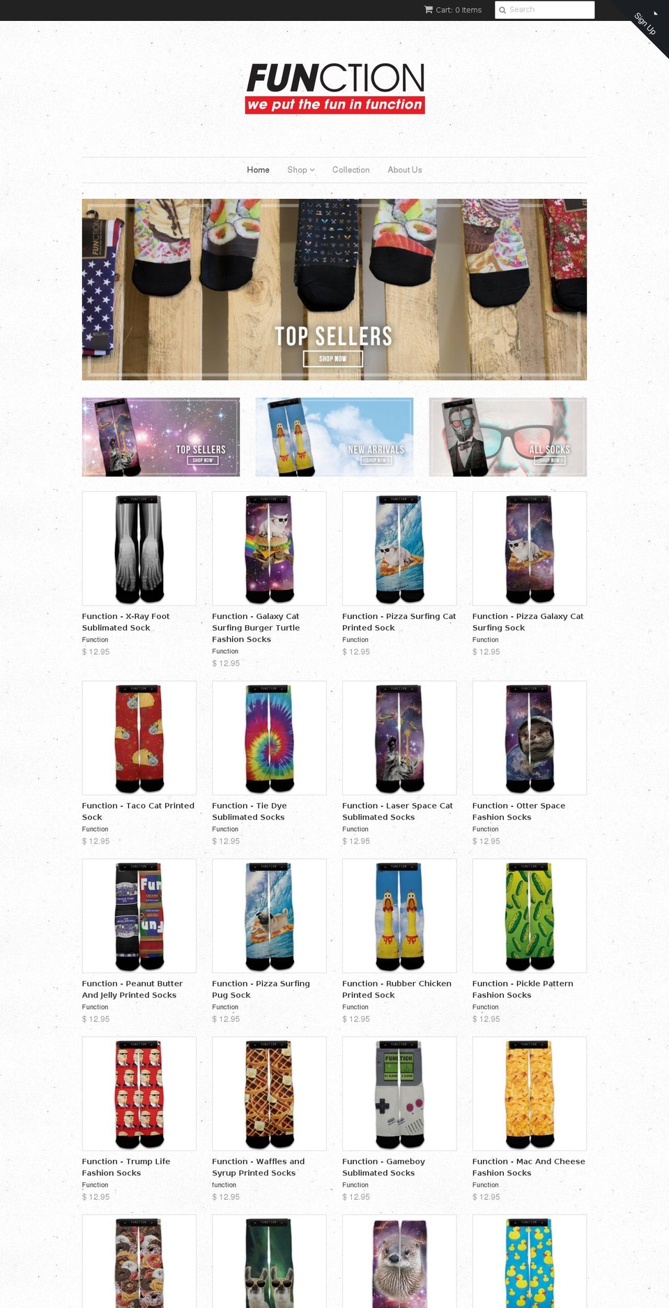 Wokiee Shopify theme site example functionsocks.com