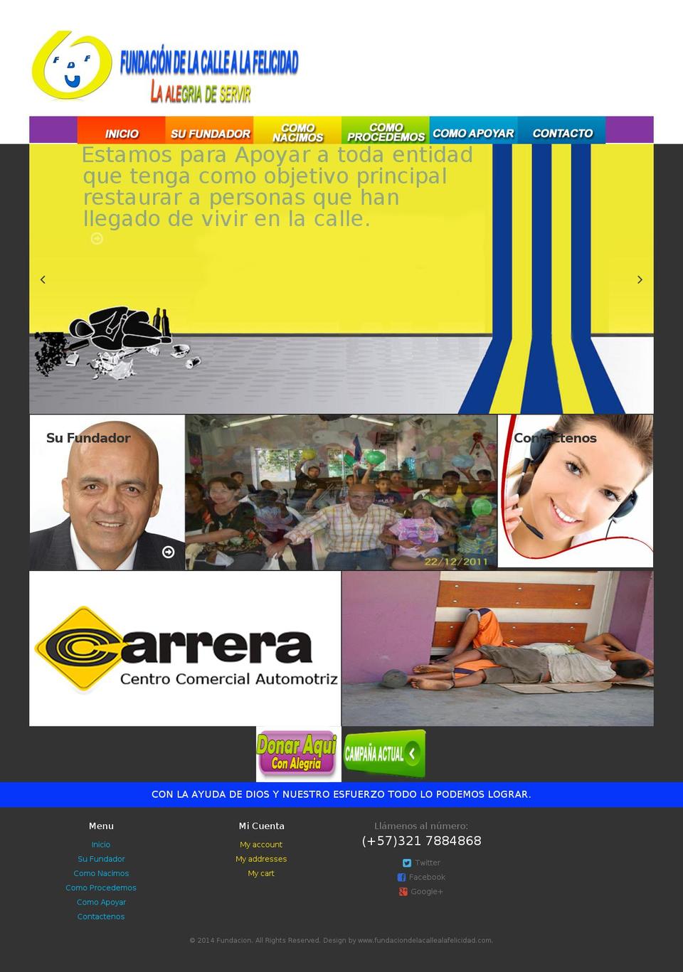 fundaciondelacallealafelicidad.com shopify website screenshot