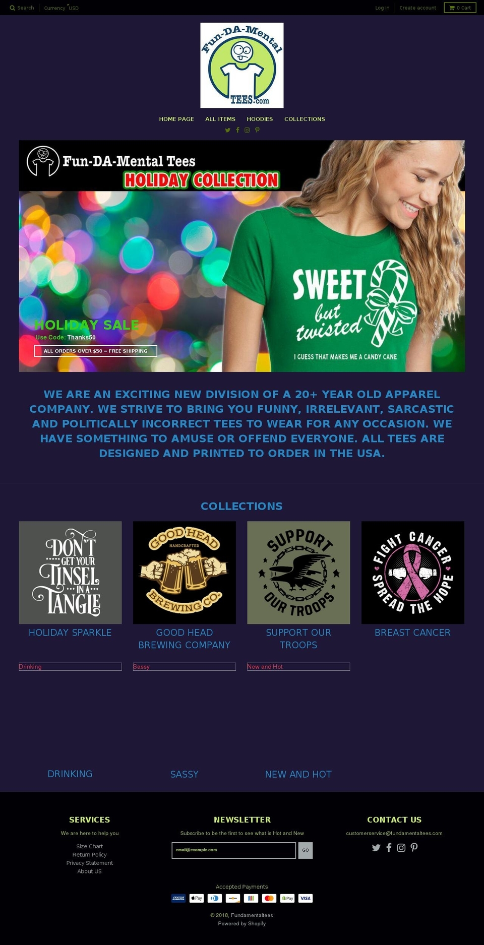 fundamentaltees.com — Shopify storefront screenshot