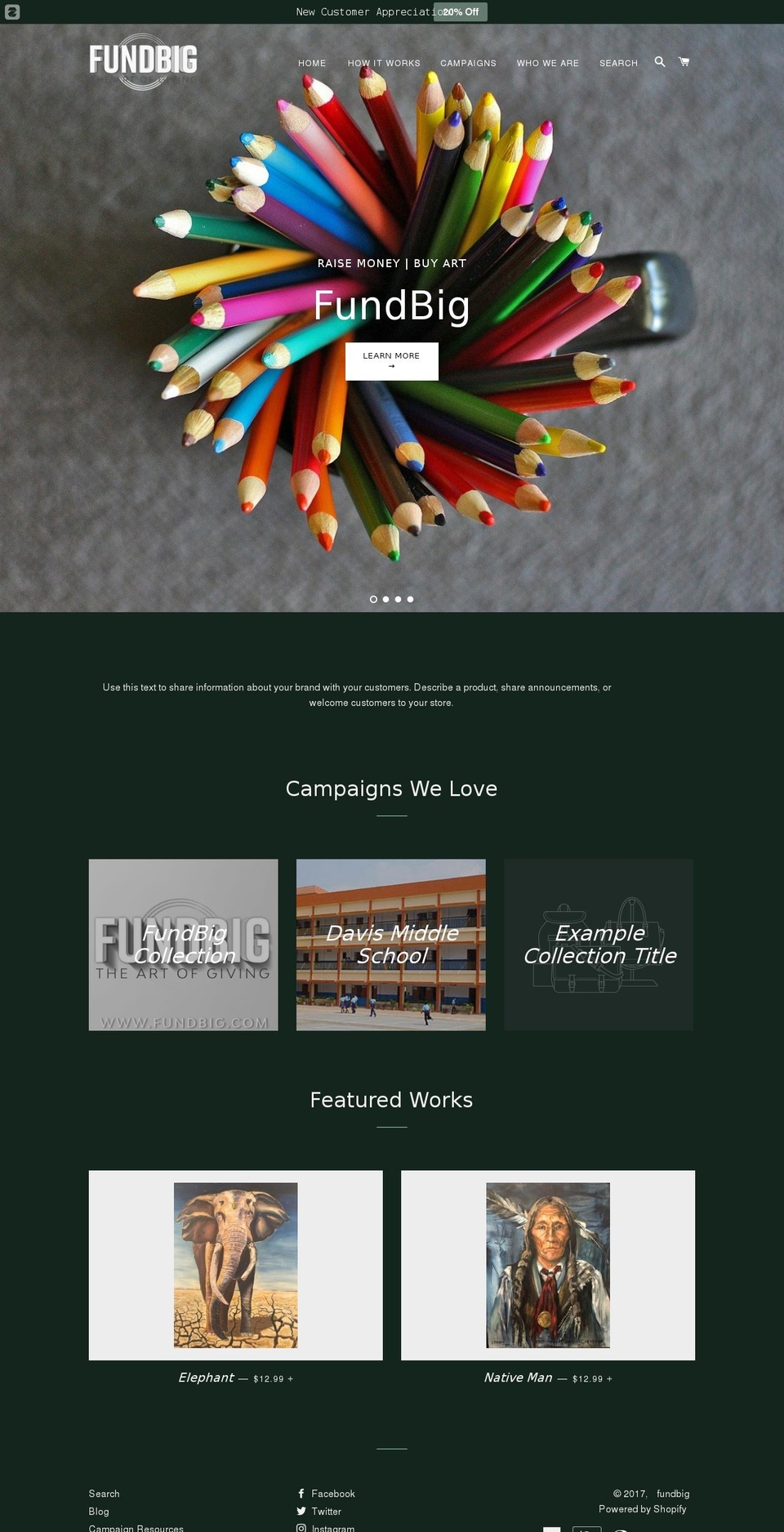 fundbig.com shopify website screenshot