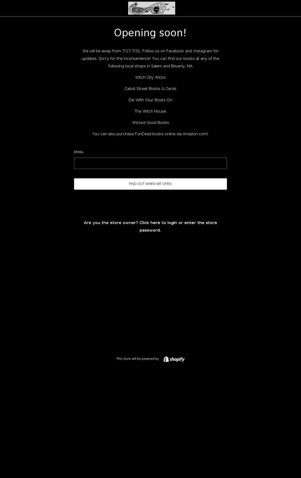 fundeadshop.com shopify website screenshot