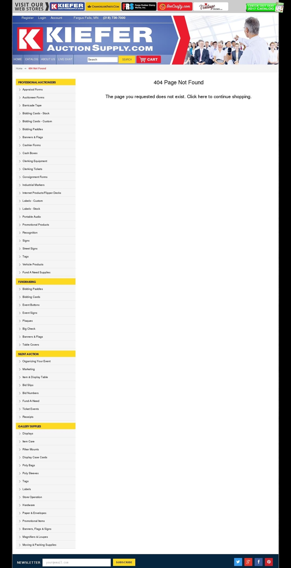 Kiefer Auction Supply 2016 Ver. Shopify theme site example fundraisingauctionsupply.com