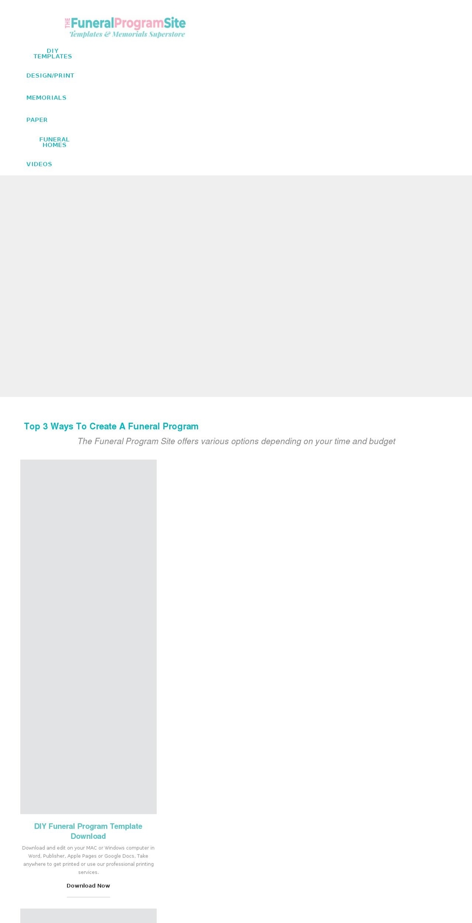 funeralprogramsite.com shopify website screenshot