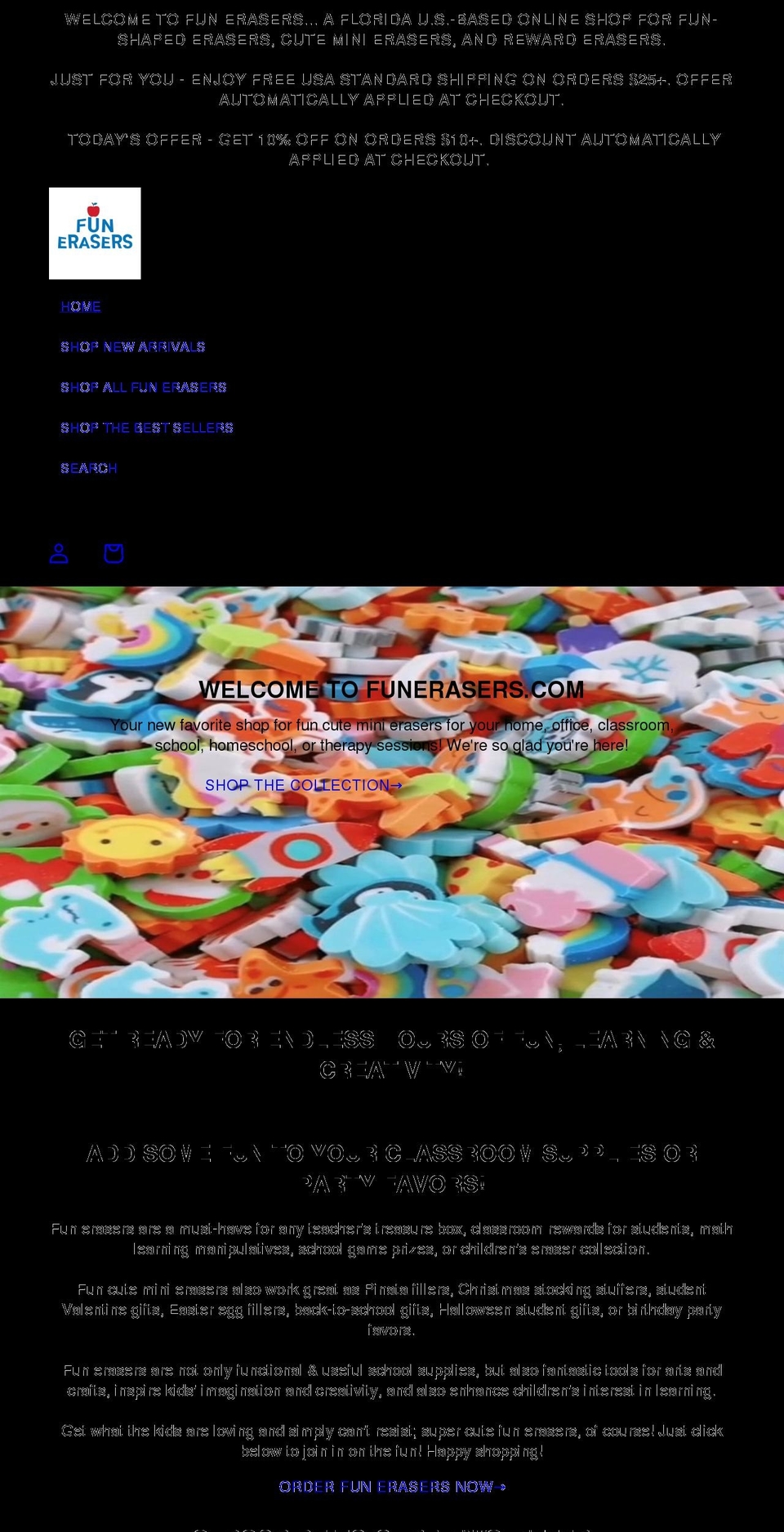 funerasers.com shopify website screenshot