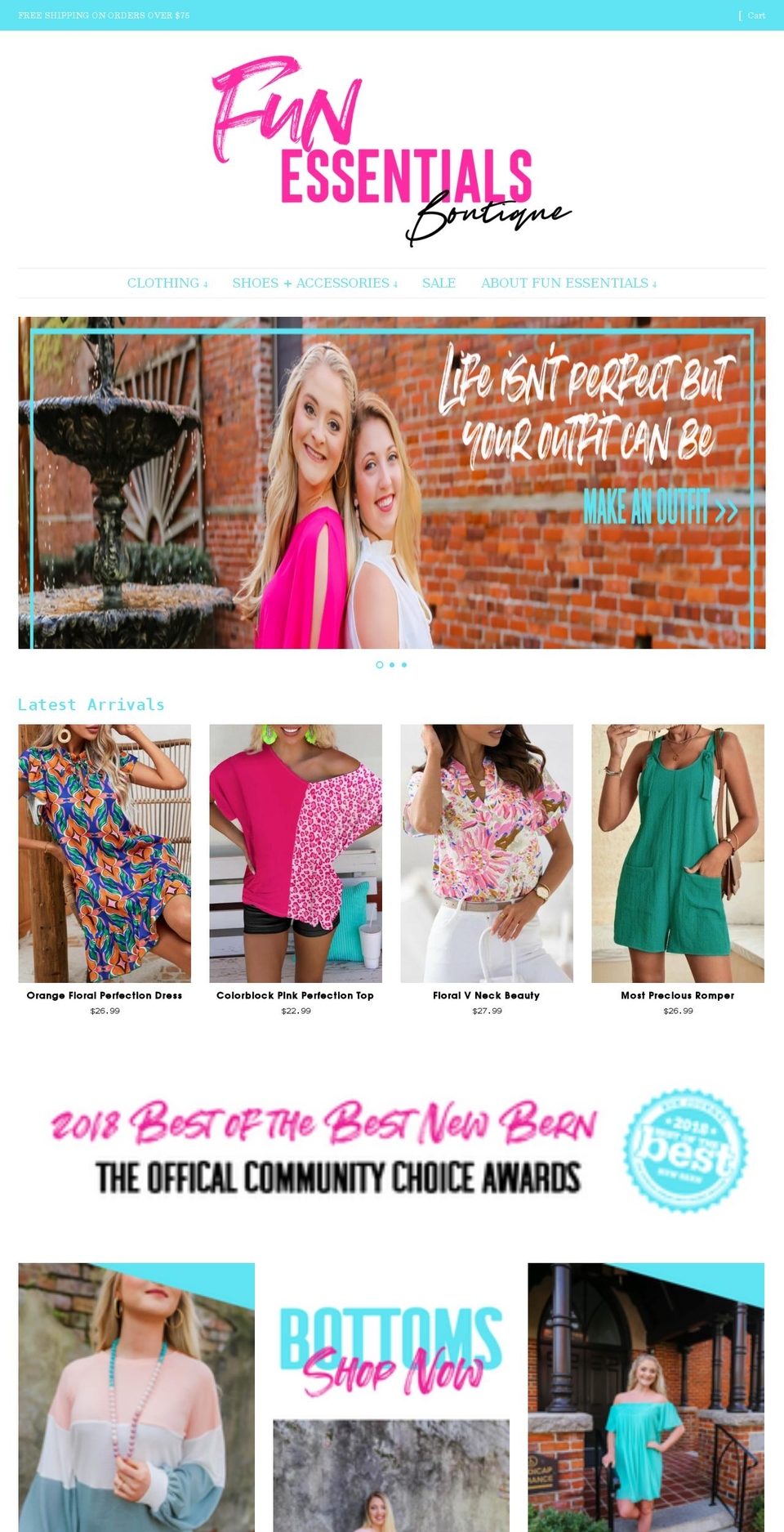 funessentialsboutique.com shopify website screenshot