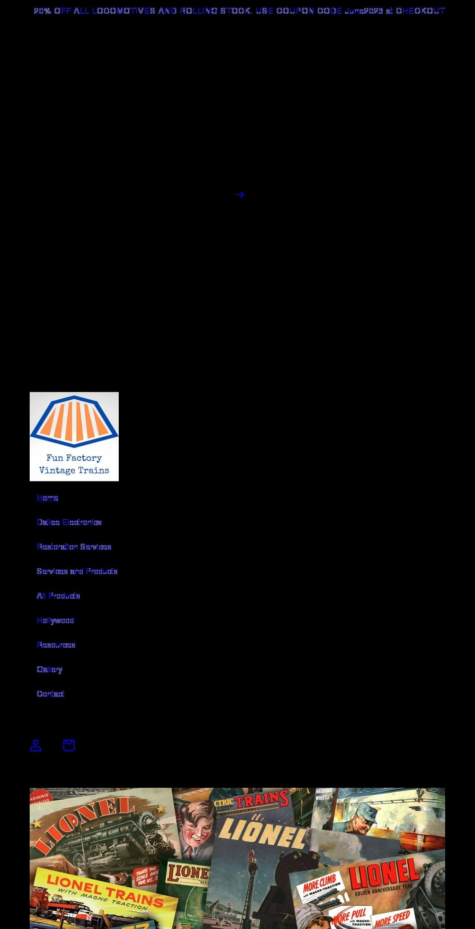 funfactorytrains.com shopify website screenshot