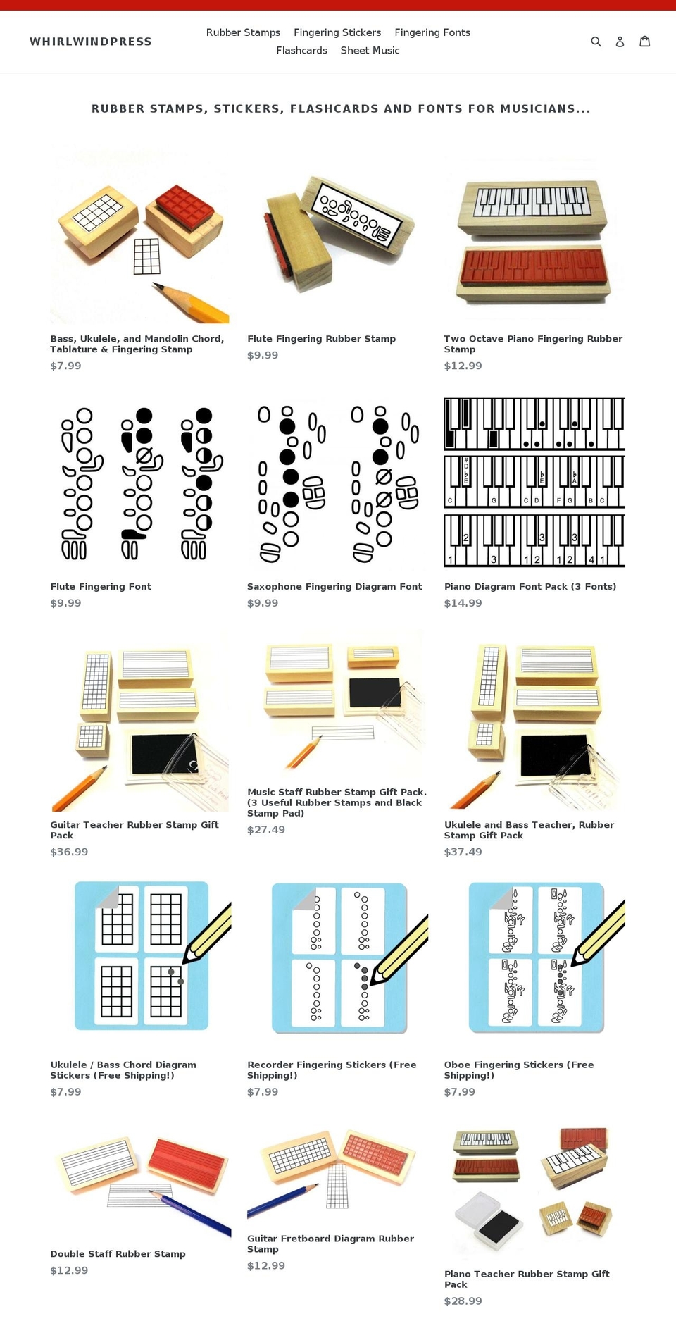 funfingeringfonts.com — Shopify storefront screenshot