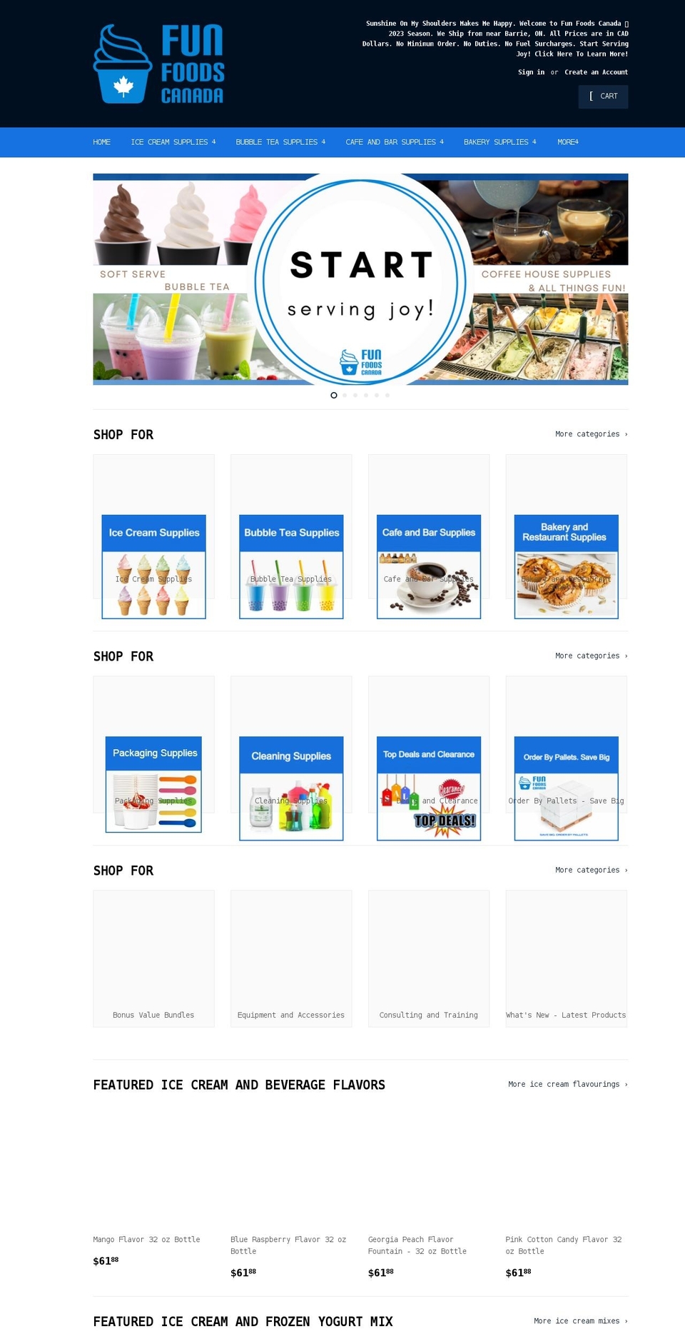 funfoods.ca shopify website screenshot