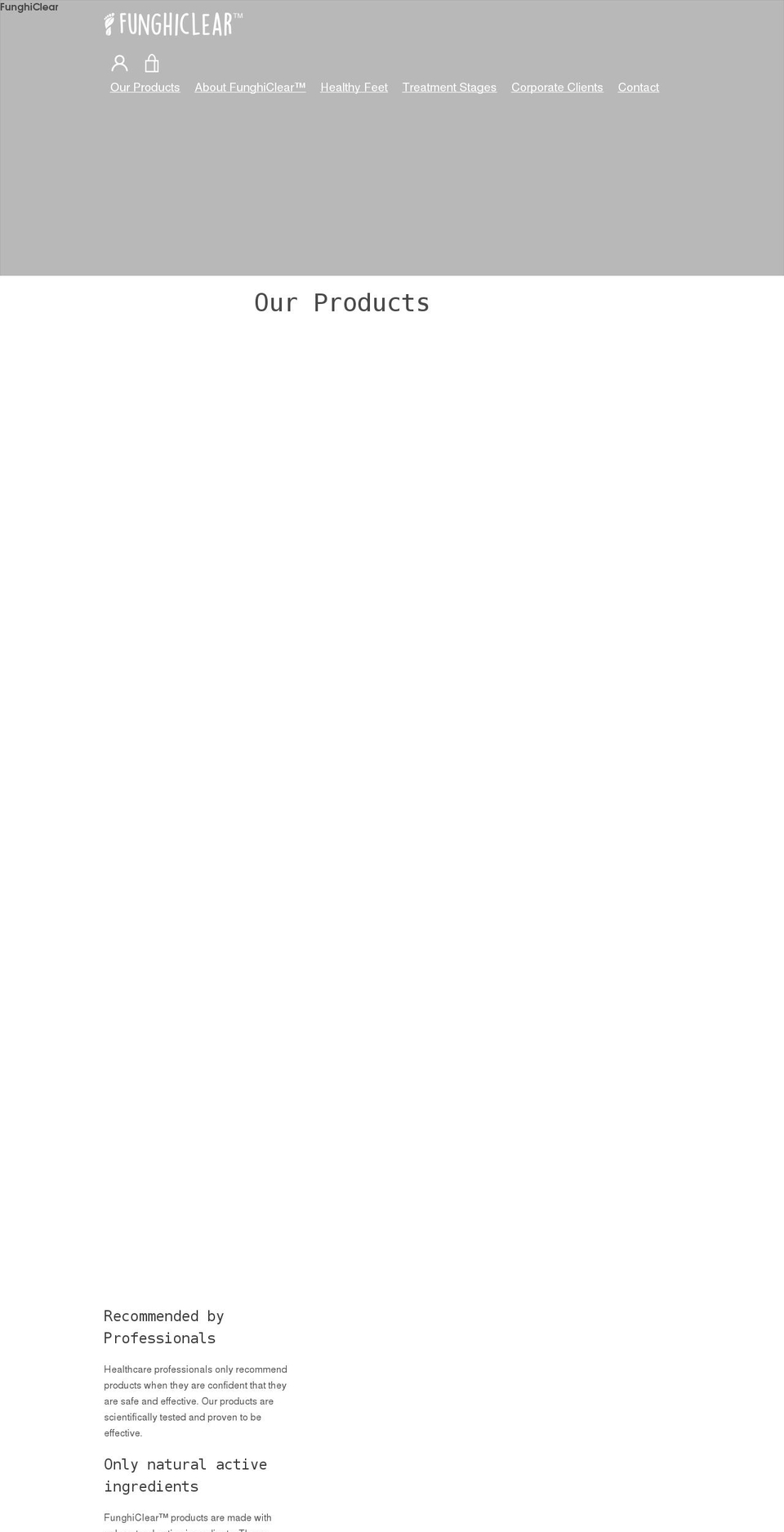 funghiclear.co.uk shopify website screenshot