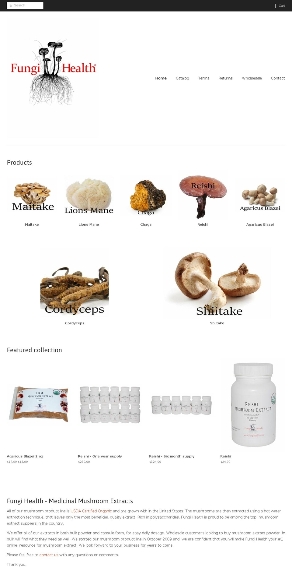 fungi-health.com — Shopify storefront screenshot