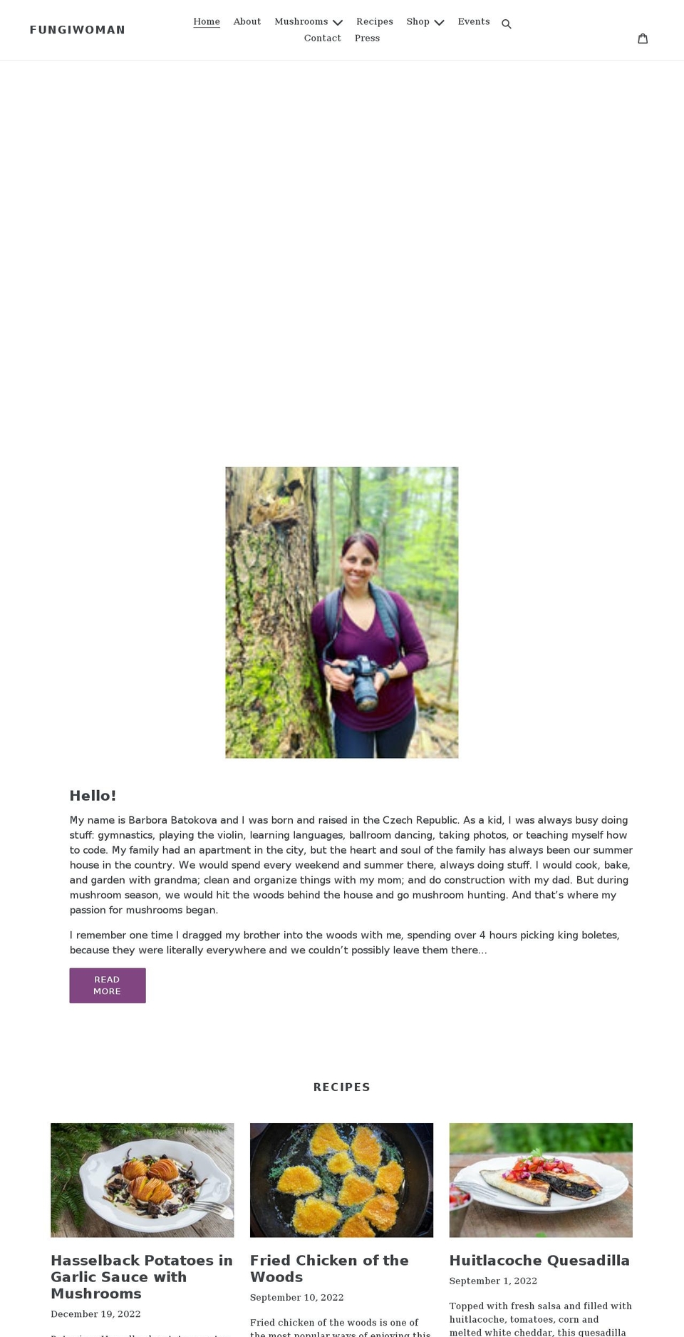 fungiwoman.com shopify website screenshot
