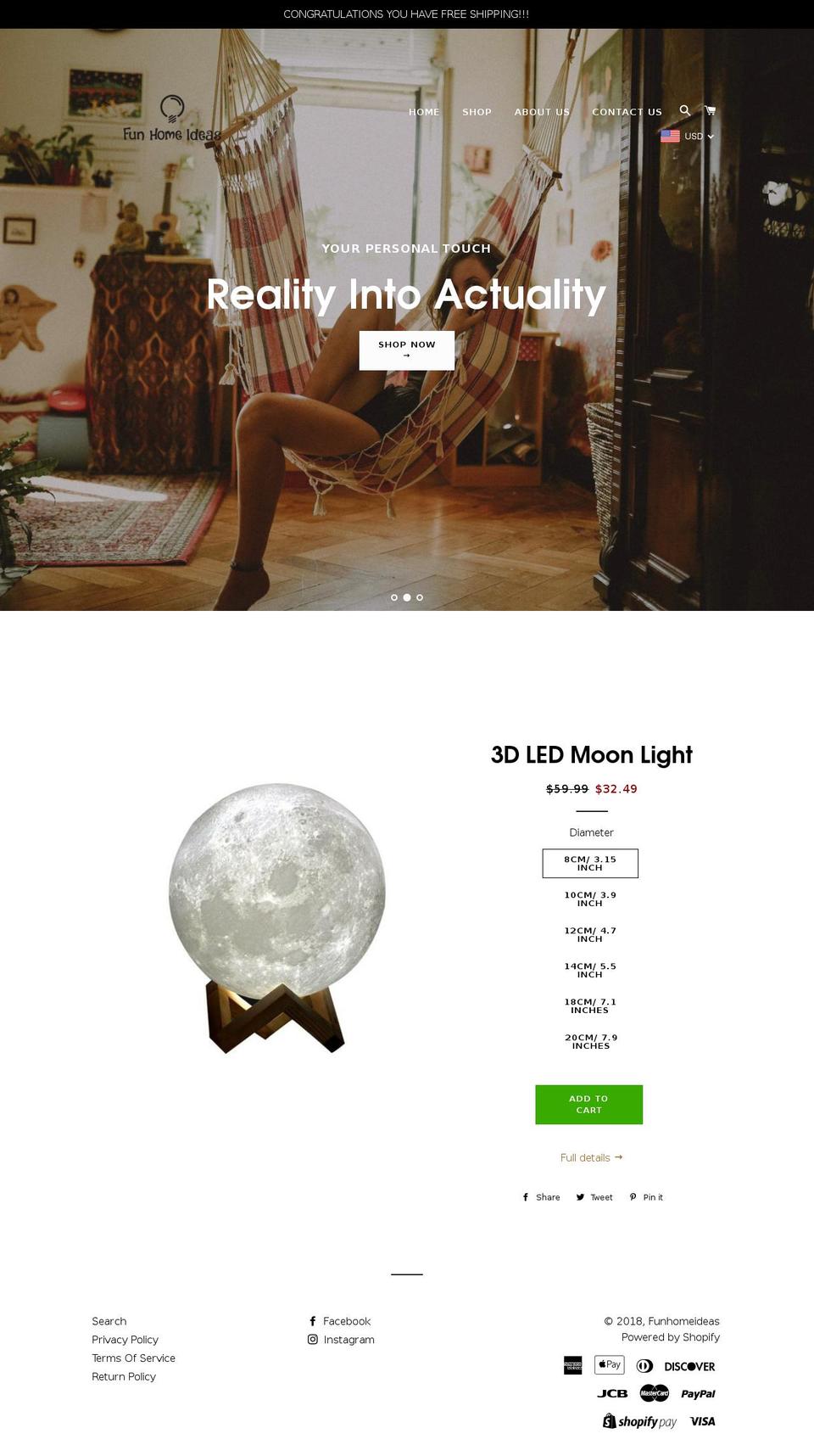 funhomeideas.com — Shopify storefront screenshot