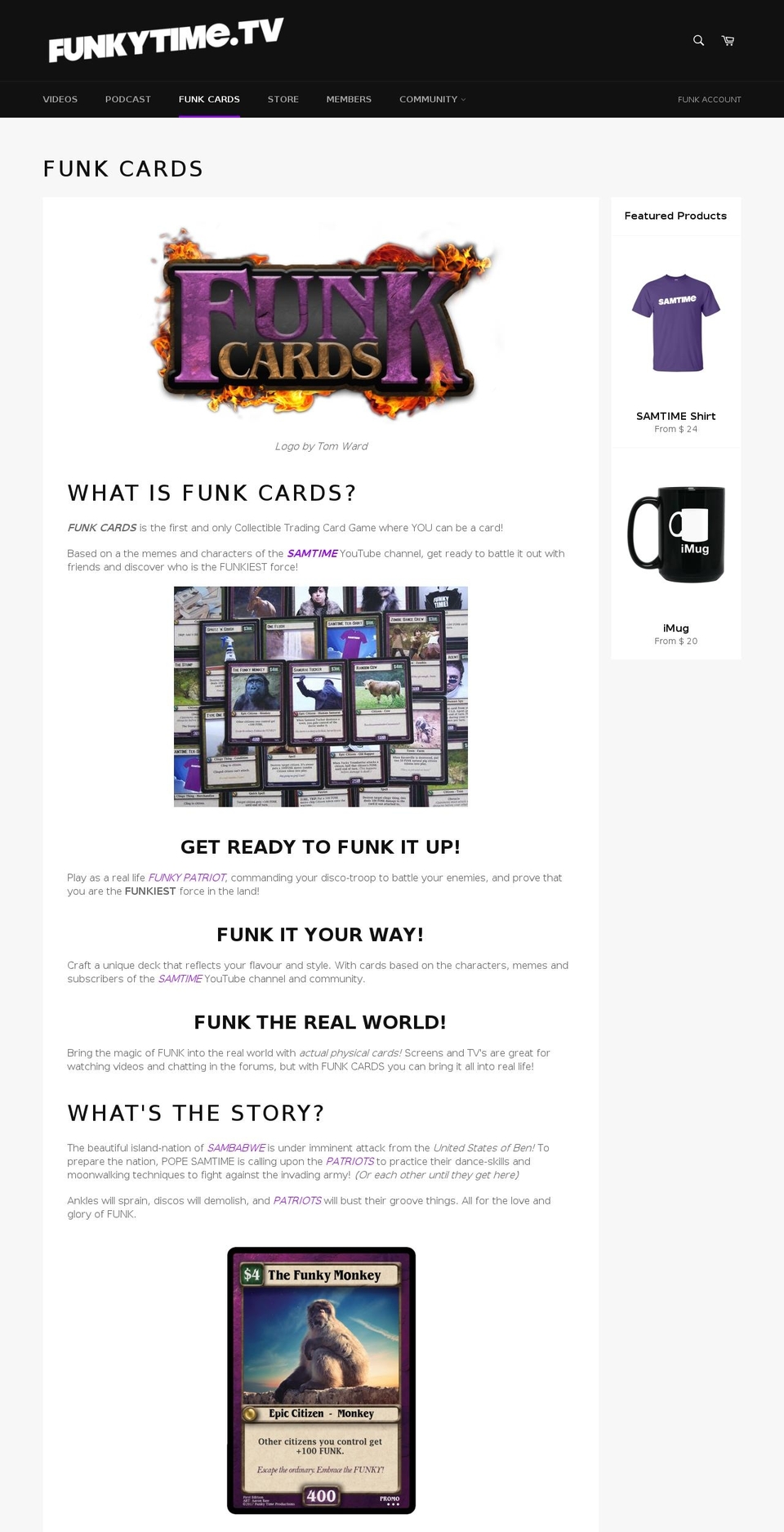 funkcards.com — Shopify storefront screenshot