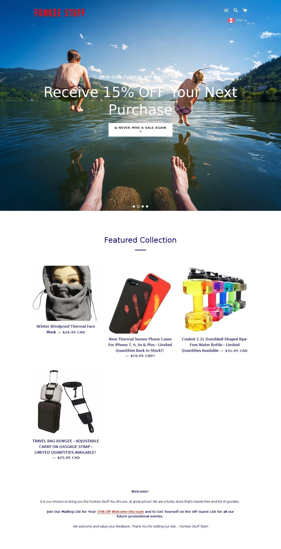 funkeestuff.com — Shopify storefront screenshot