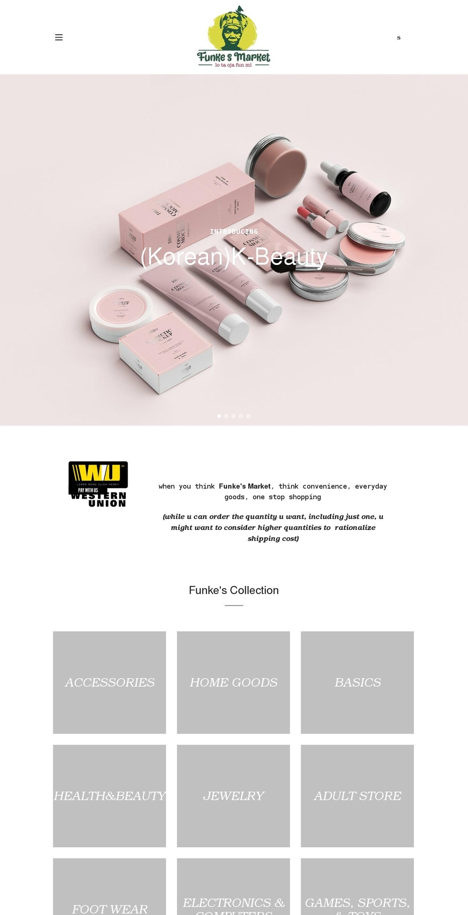 funkesmarket.com shopify website screenshot