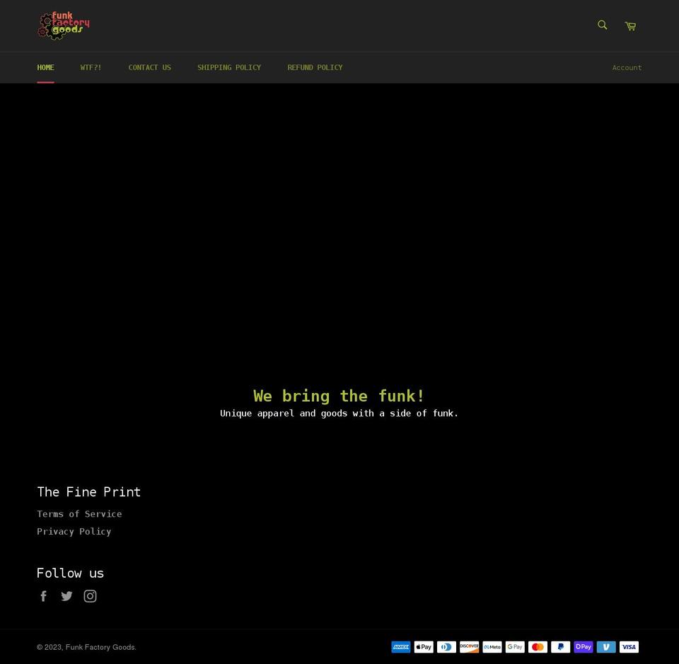 funkfactorygoods.com shopify website screenshot