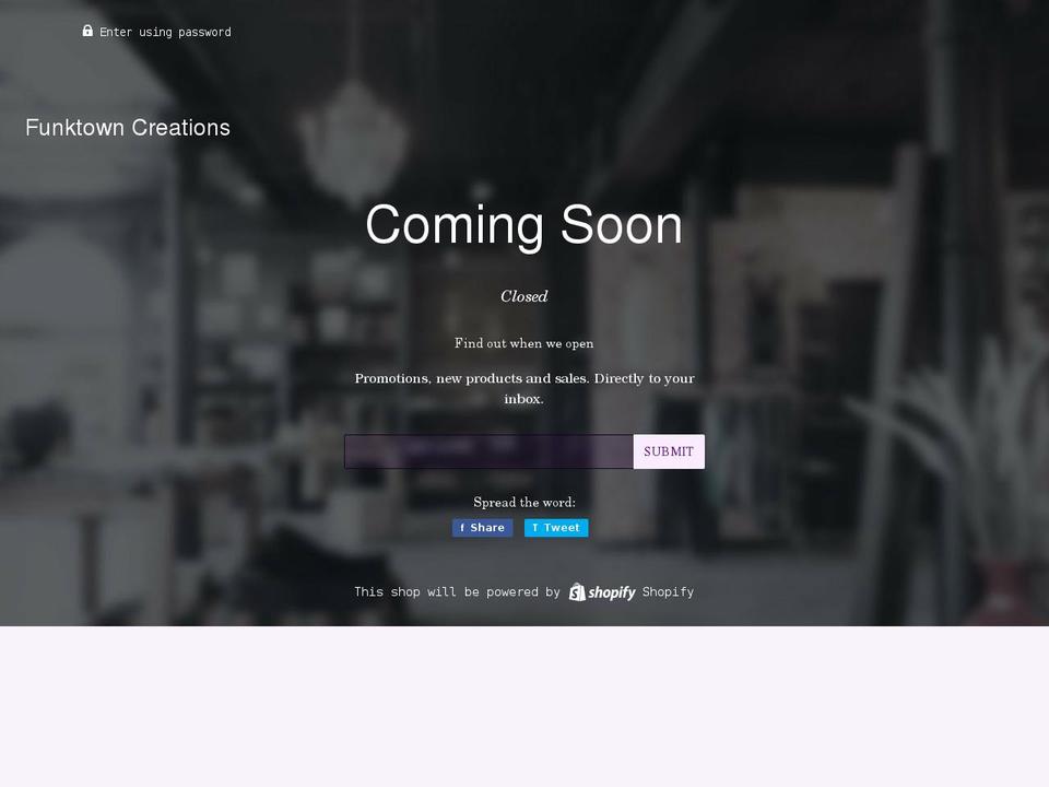 funktowncreations.com shopify website screenshot