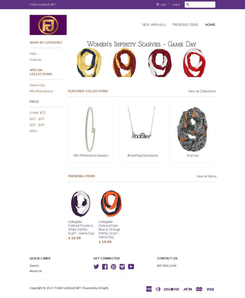 funky-junque.net shopify website screenshot