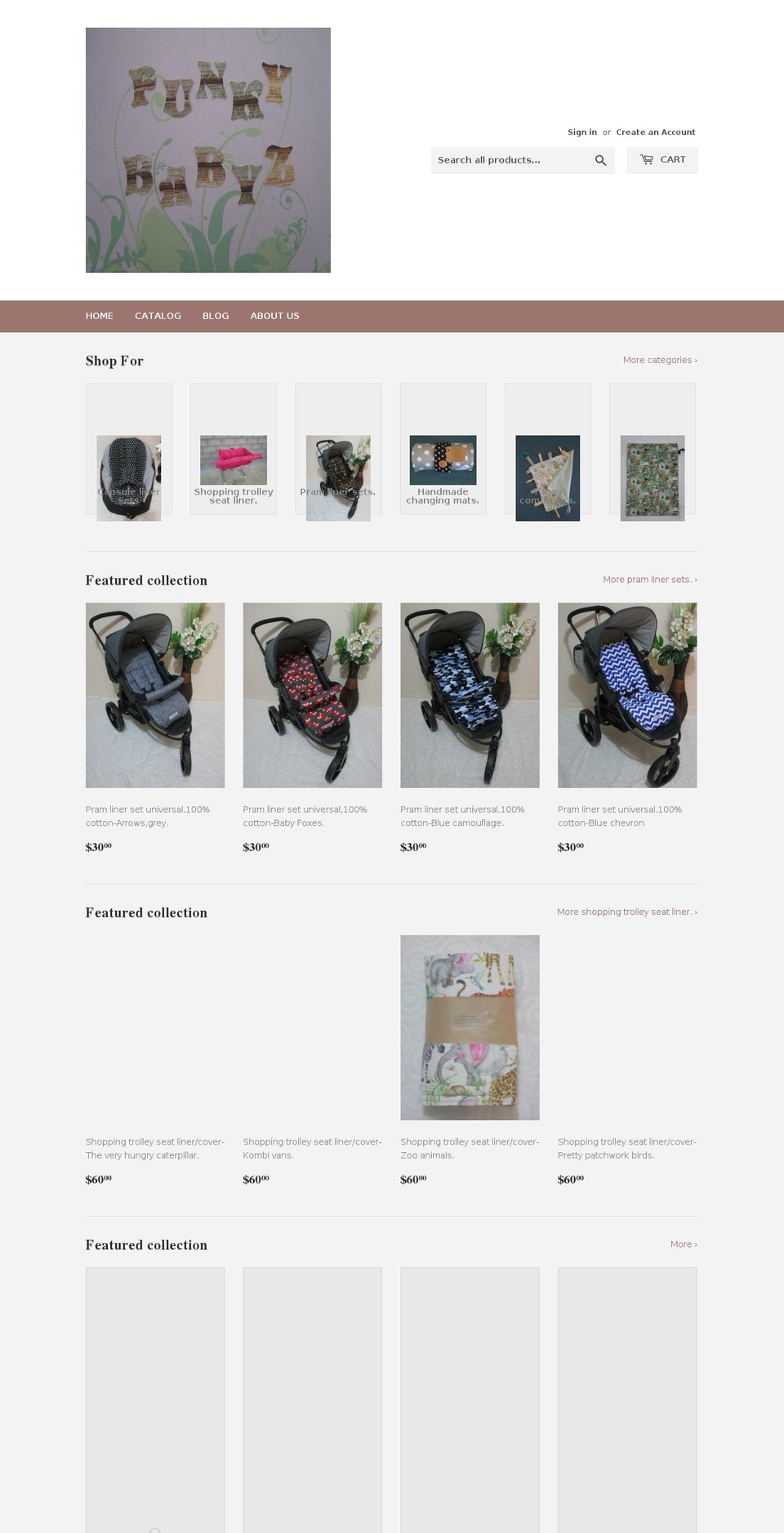 funkybabyz.com shopify website screenshot