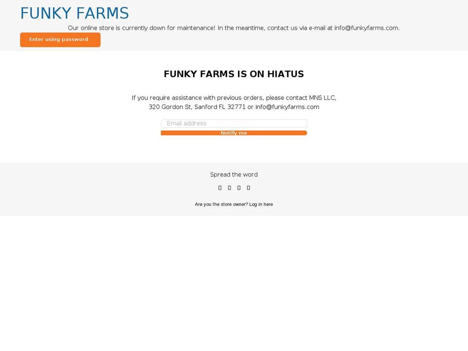 funkyfarms.com shopify website screenshot