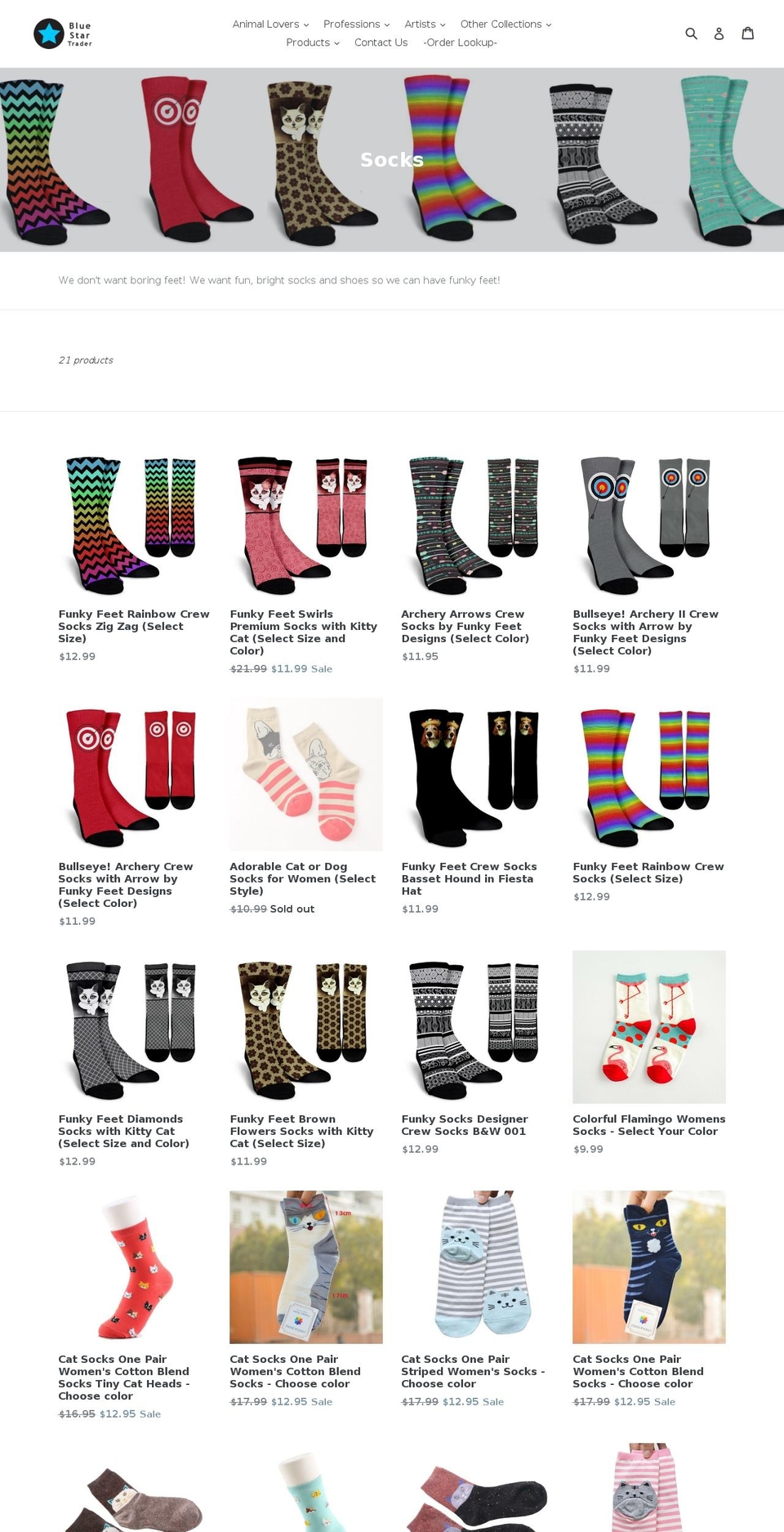 funkyfeetdesigns.com — Shopify storefront screenshot