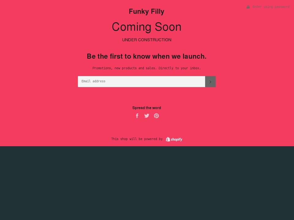 funkyfilly.com shopify website screenshot