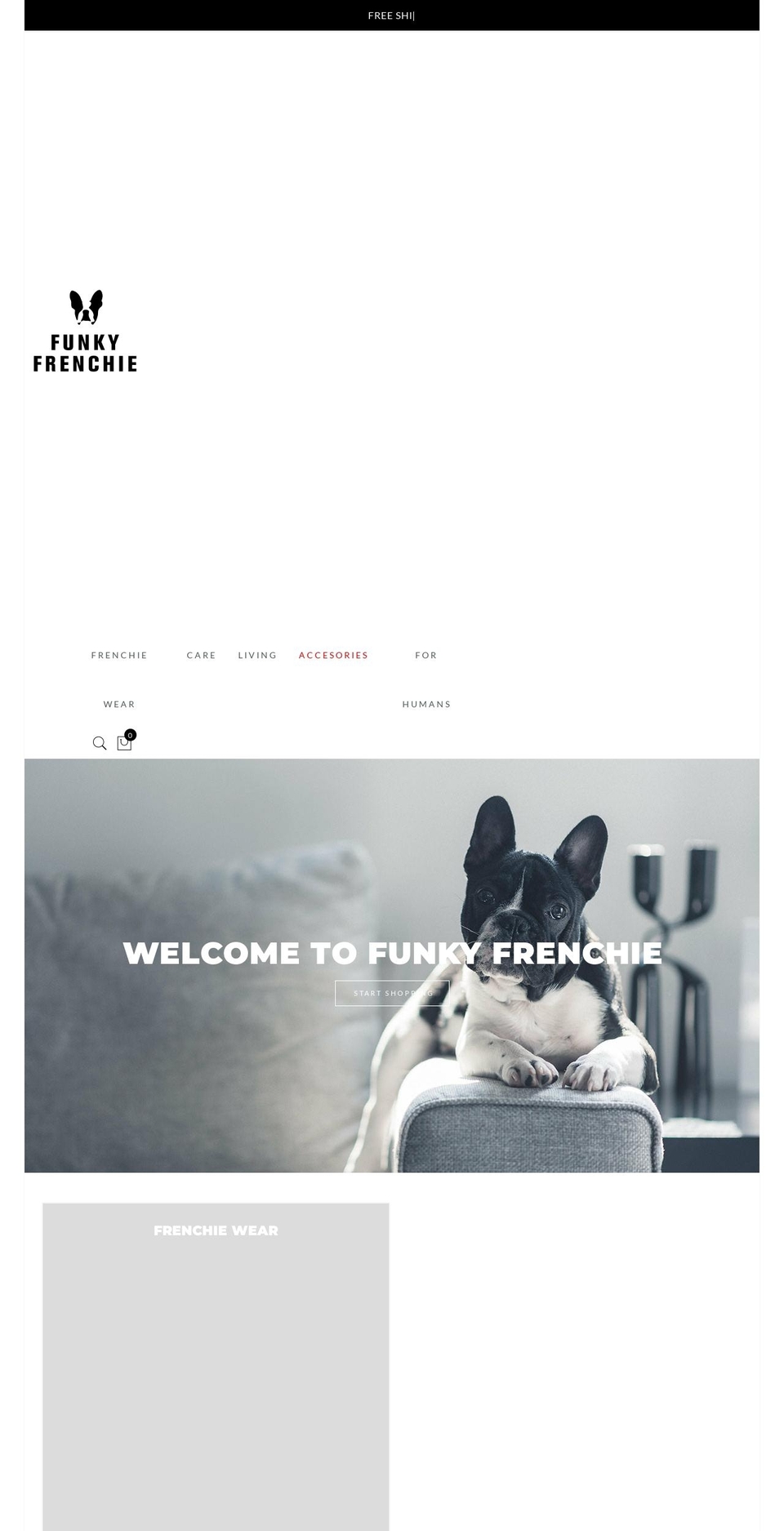 funkyfrenchie.com shopify website screenshot