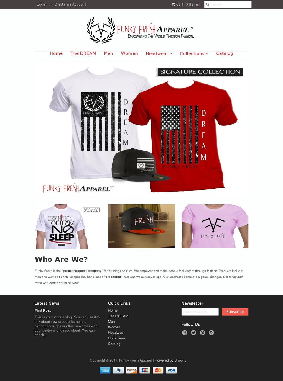 funkyfreshonline.com shopify website screenshot