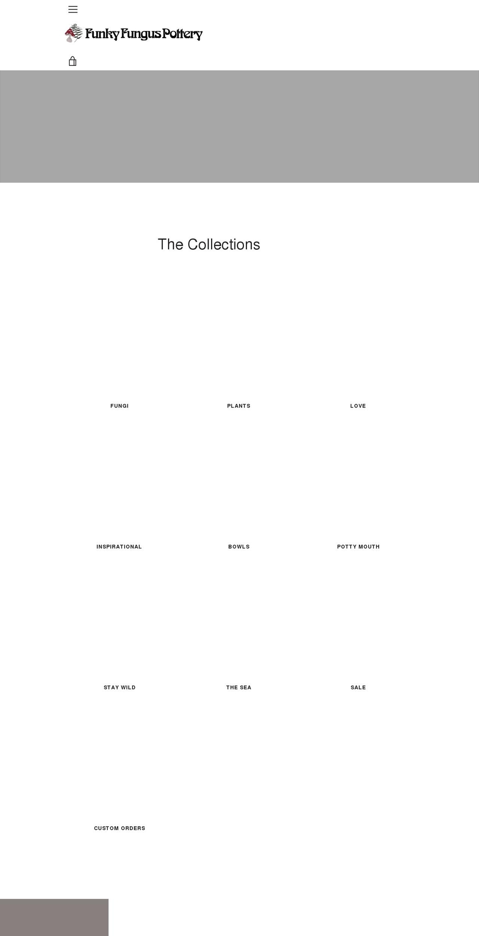 funkyfunguspottery.com shopify website screenshot