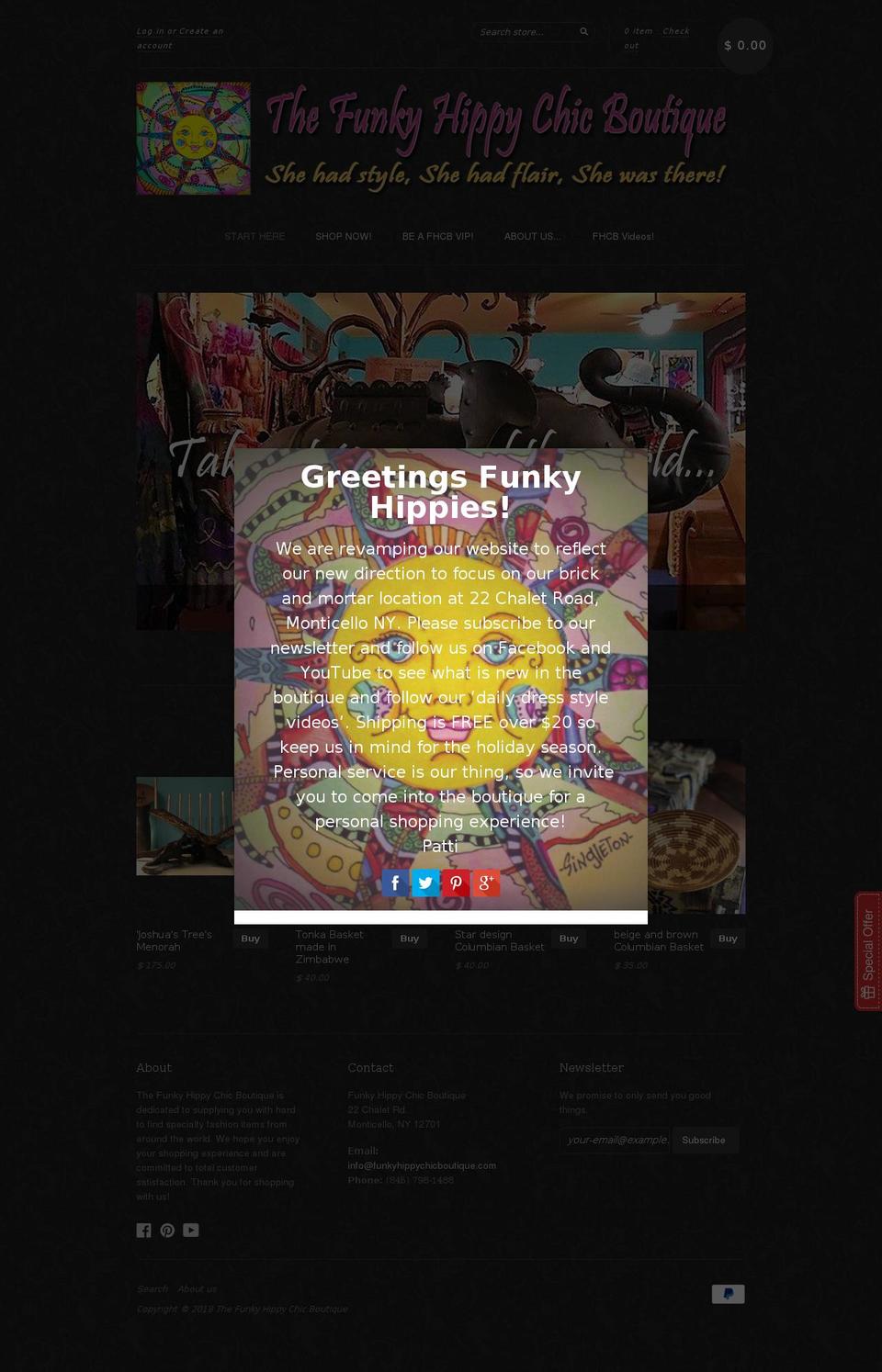 Funky Hippy Chic Boutique 2016 by TM Shopify theme site example funkyhippychicboutique.net