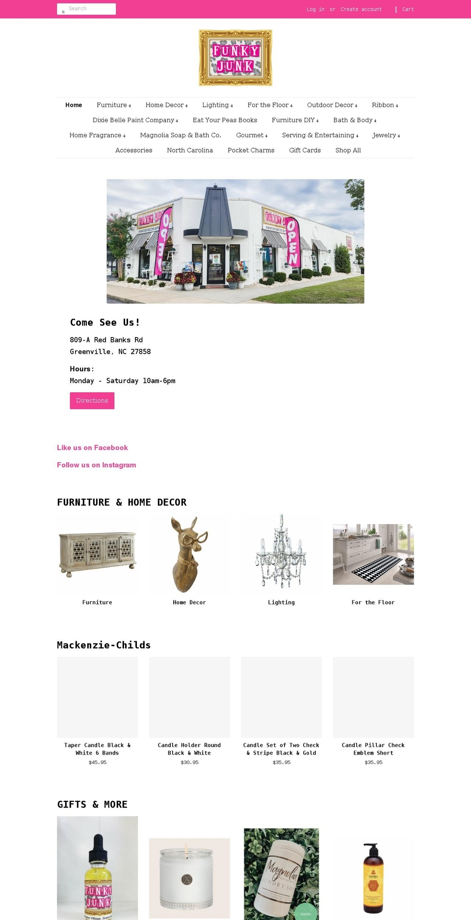 funkyjunkgals.com shopify website screenshot