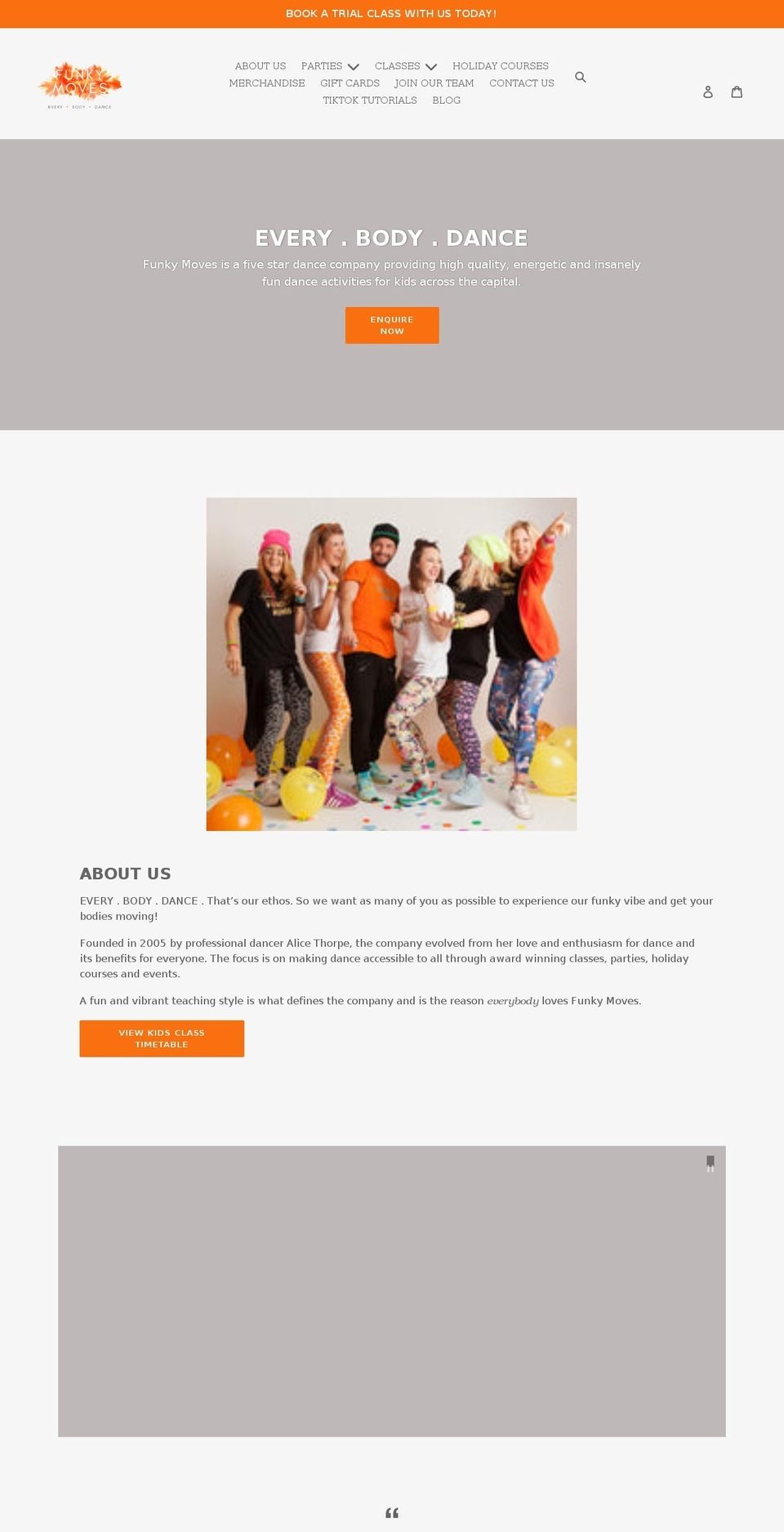 funkymoves.com shopify website screenshot
