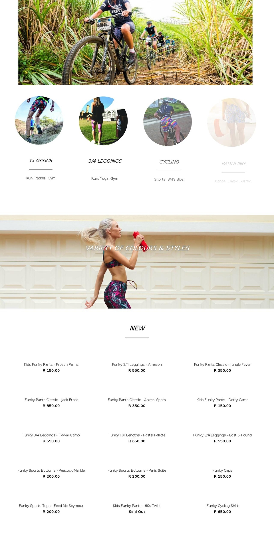 funkypants.co.za shopify website screenshot