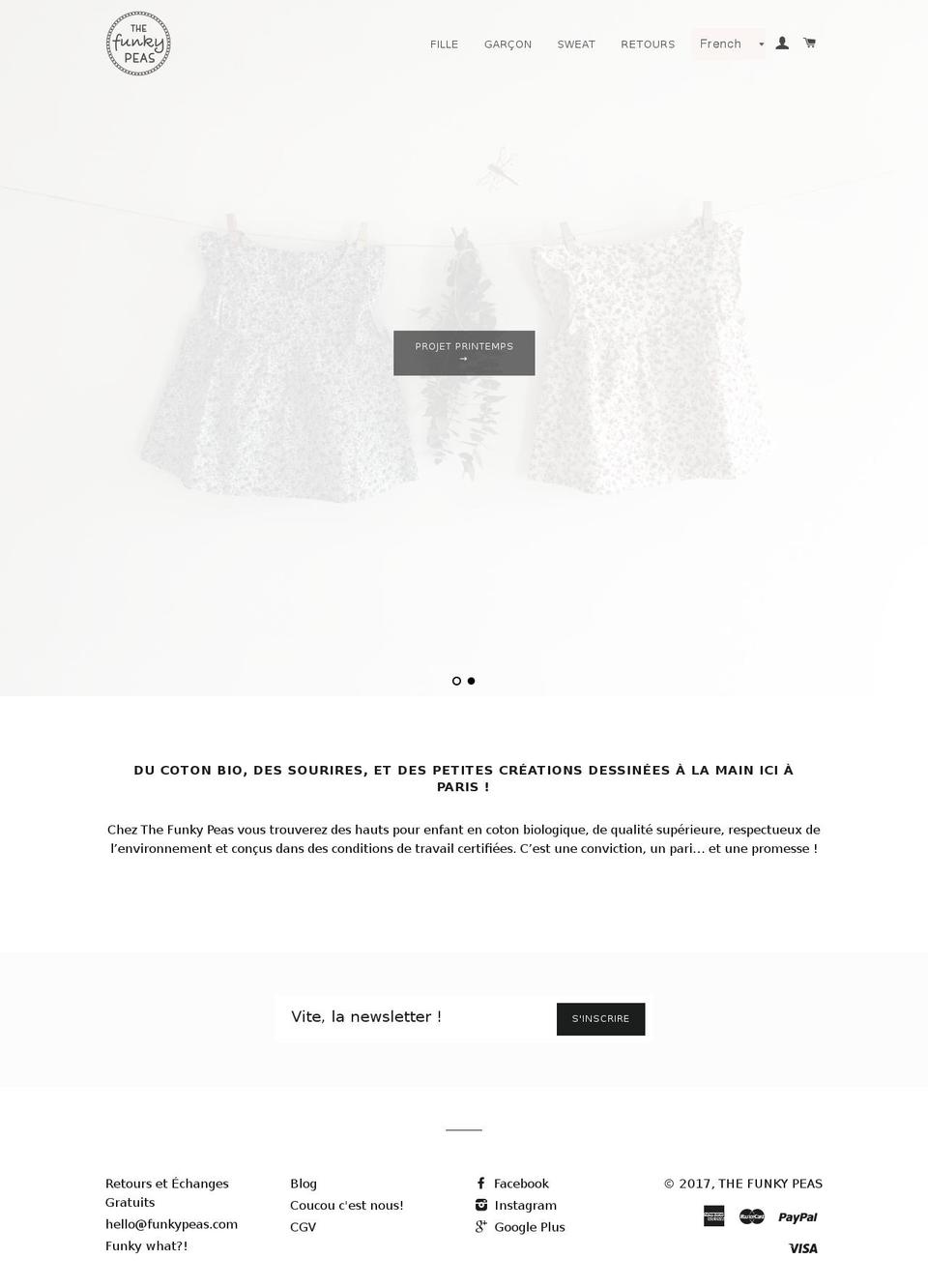 funkypeas.com shopify website screenshot