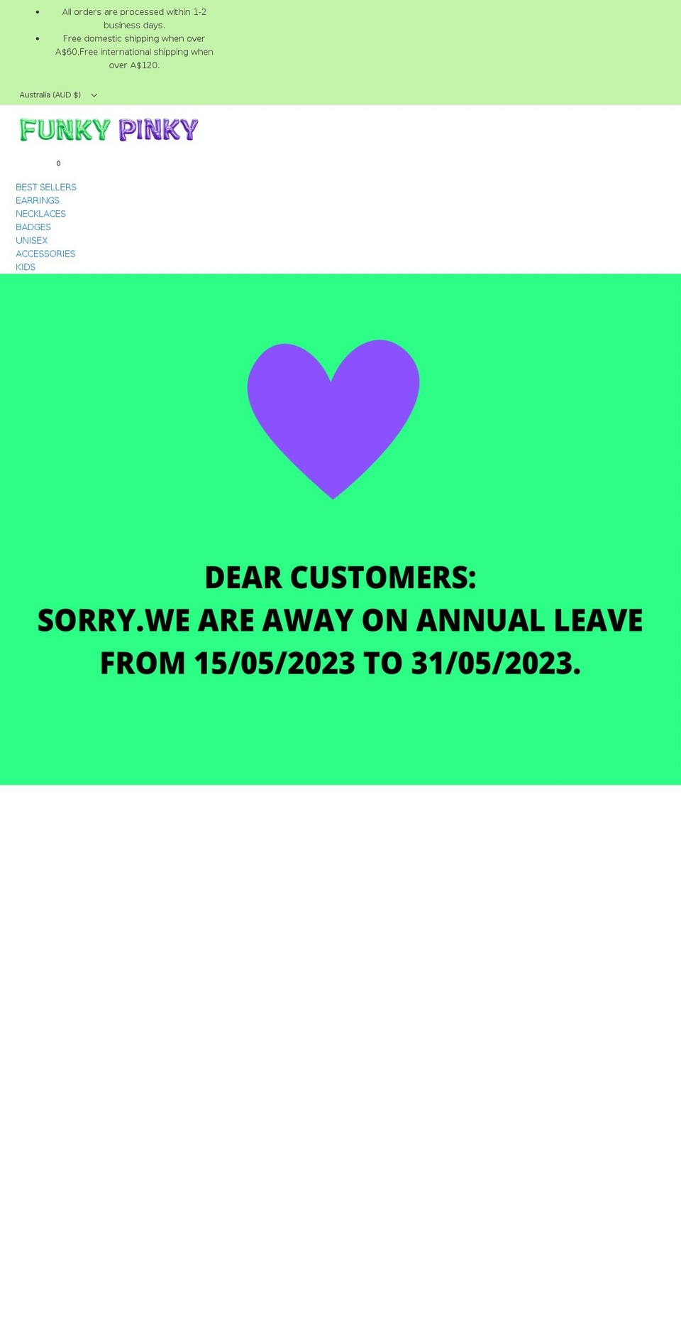 funkypinky.com shopify website screenshot