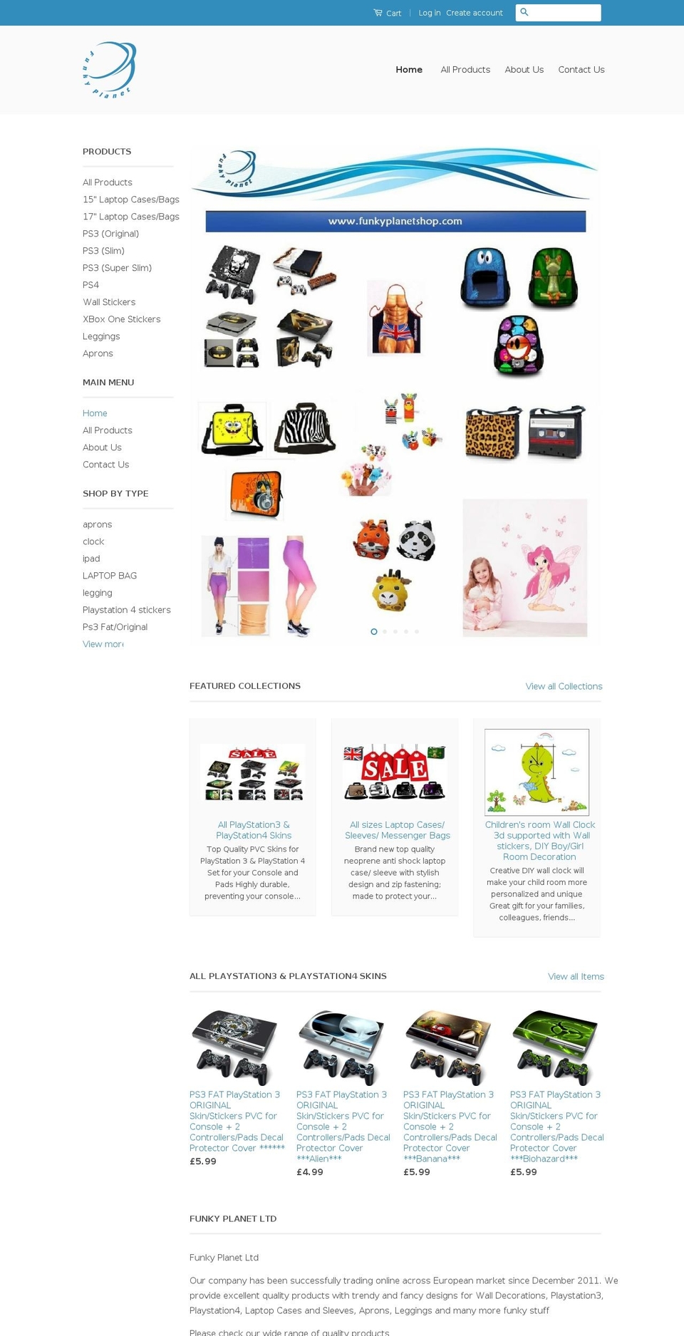 funkyplanetshop.com shopify website screenshot