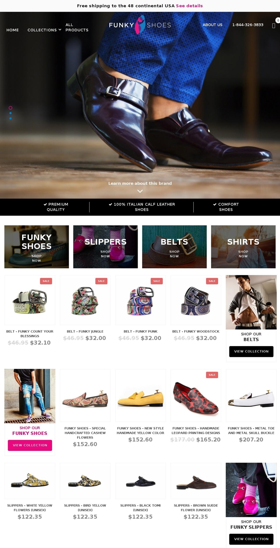 funkyshoes.us shopify website screenshot