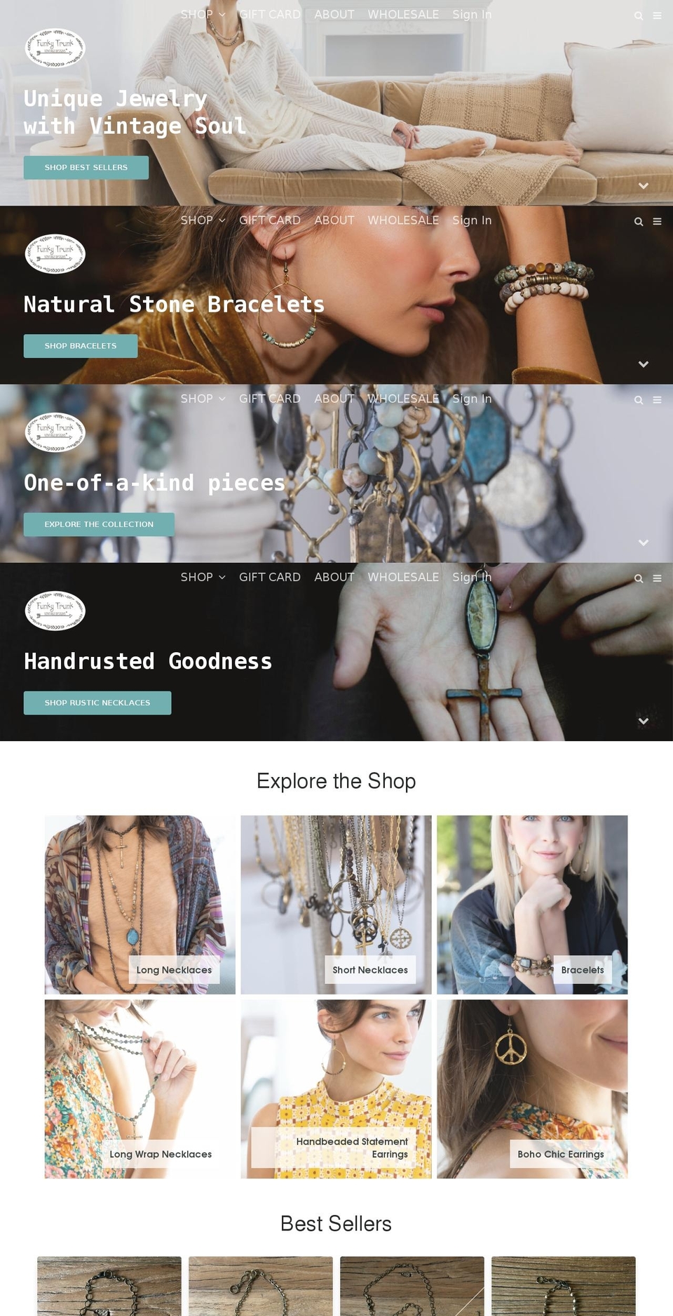 funkytrunkvintage.com shopify website screenshot