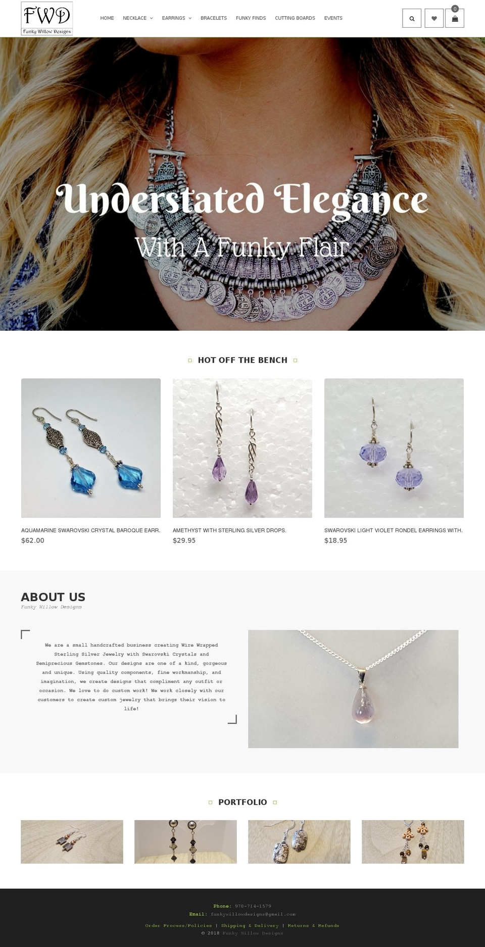 funkywillowdesigns.com — Shopify storefront screenshot