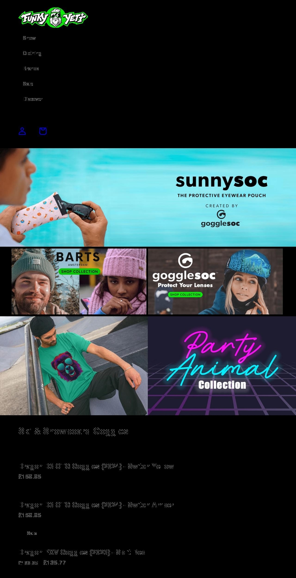 funkyyeti.co.uk shopify website screenshot