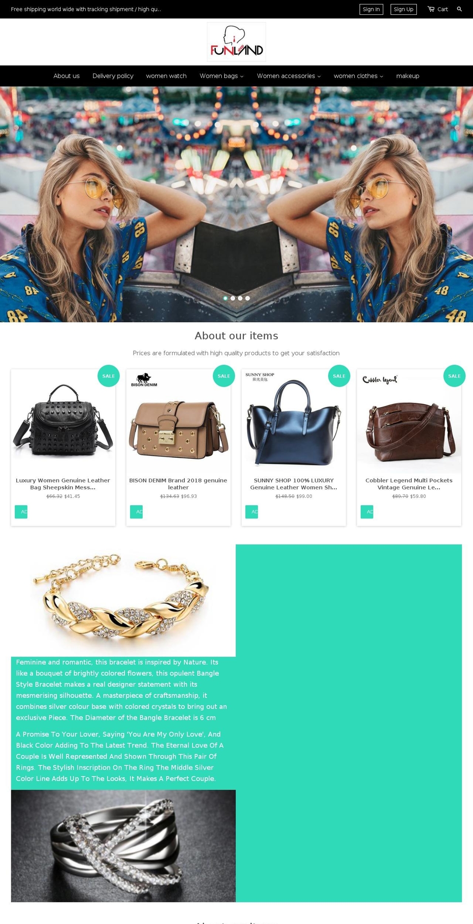 funlandshop.com — Shopify storefront screenshot