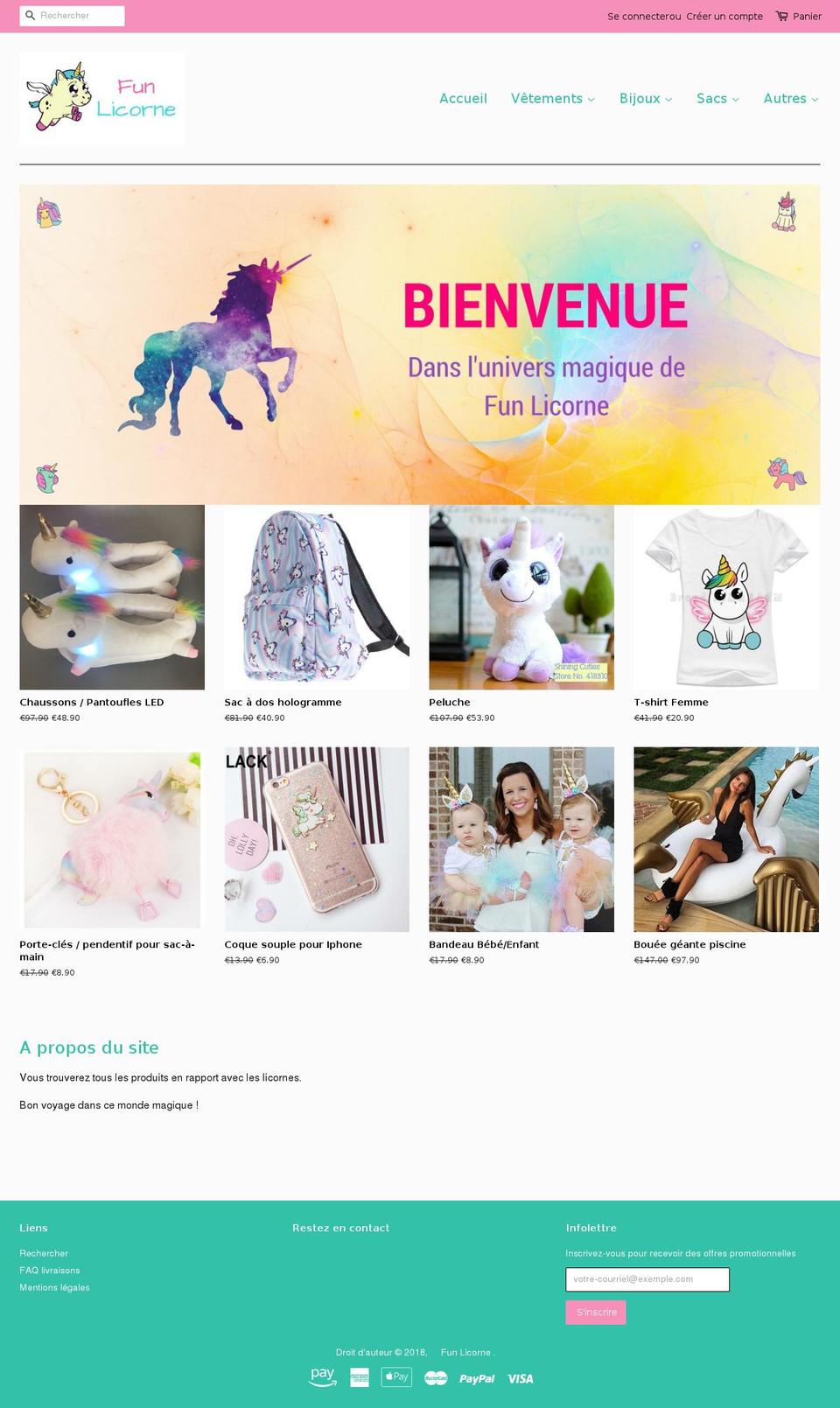 funlicorne.com — Shopify storefront screenshot