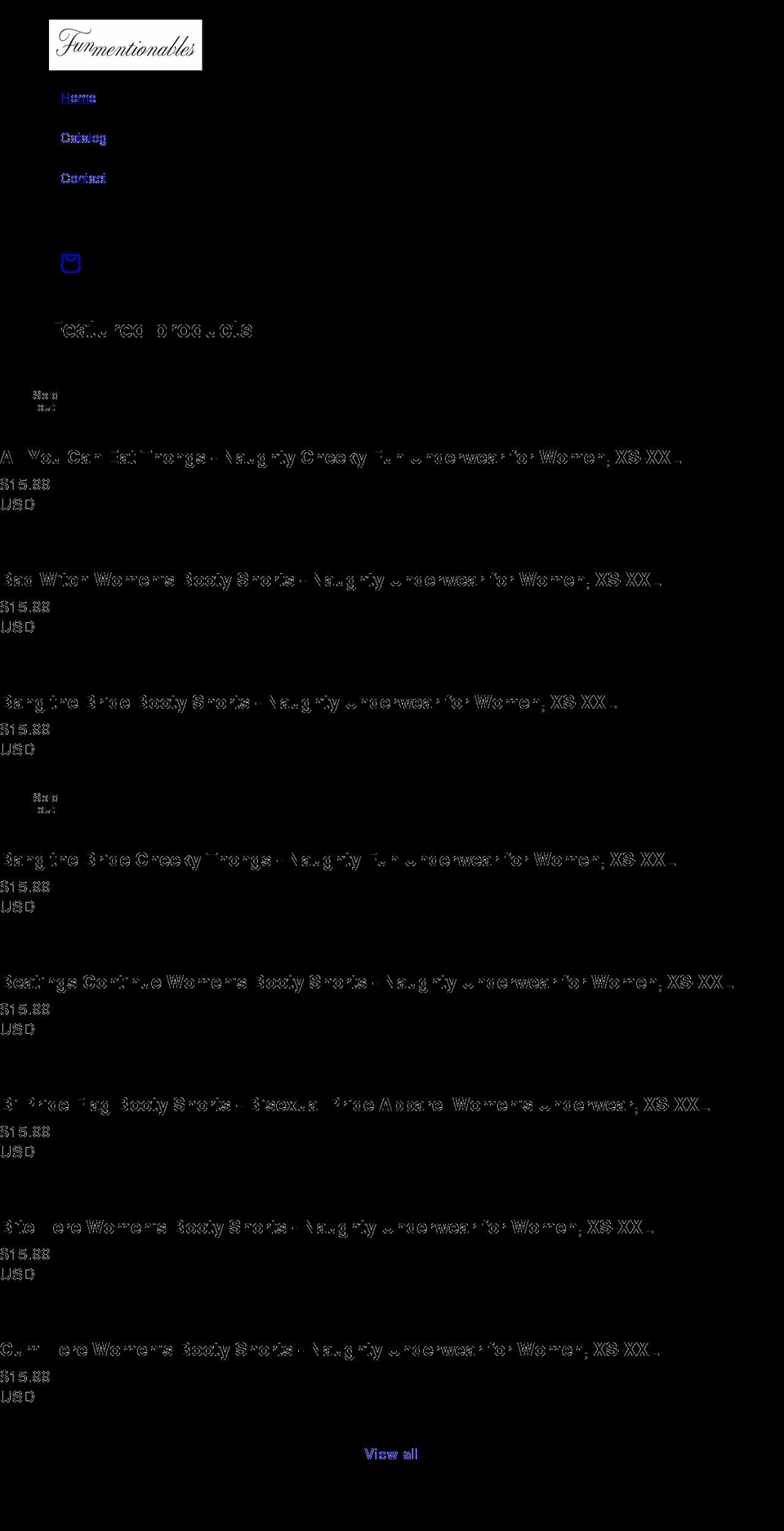 funmentionables.com shopify website screenshot