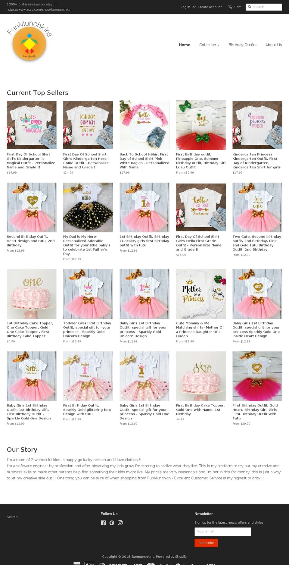 funmunchkins.com — Shopify storefront screenshot