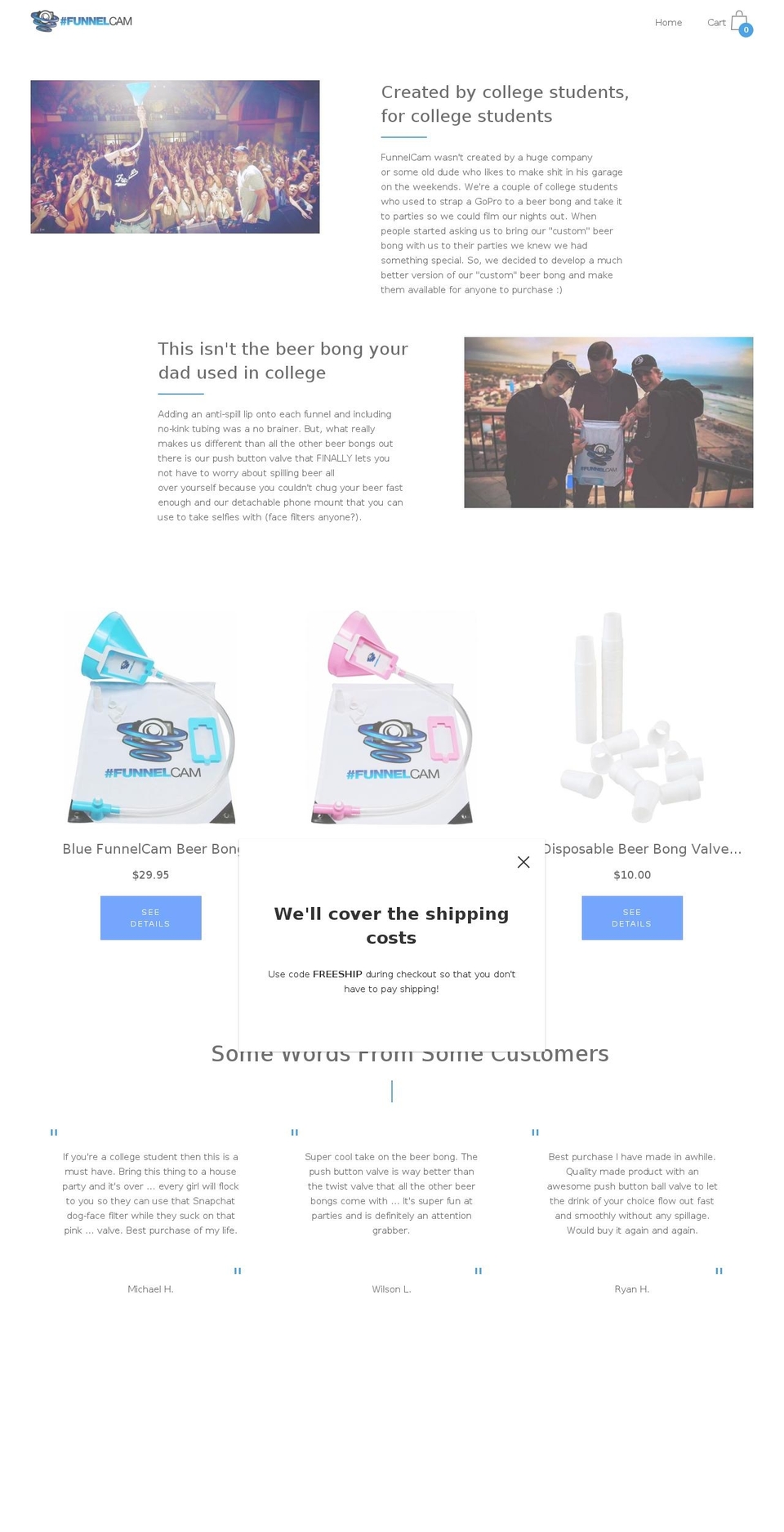 funnelcam.com shopify website screenshot