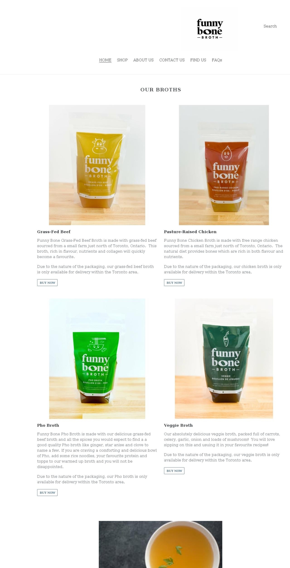 funnybonebroth.com shopify website screenshot