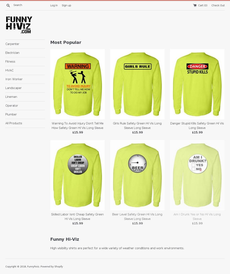 funnyhiviz.com — Shopify storefront screenshot